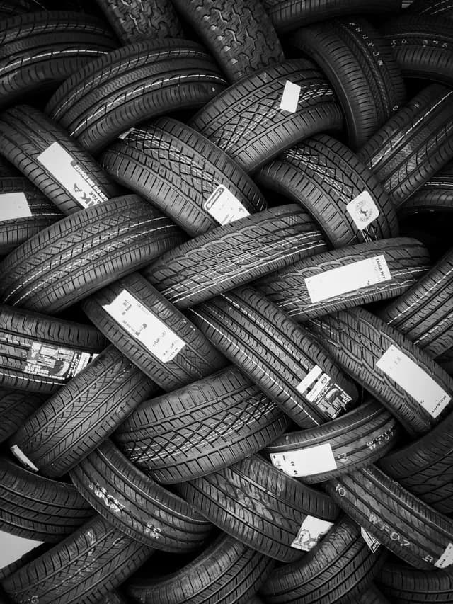 Tires at Cash's Tire Recycling facility