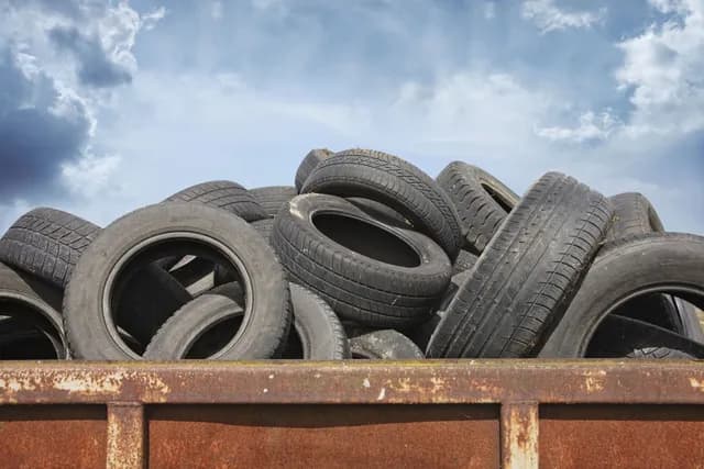 Tires loaded on truck for transport